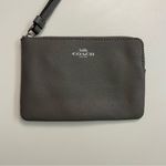 Coach Wristlet Wallet Pouch Corner Zip Credit Card Phone Travel Leather Grey Photo 1
