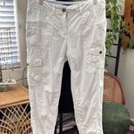 Tommy Hilfiger White Cotton Low Rise Cropped Cargo Pants Photo 0