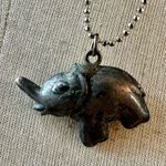 Silver tone puffy elephant pendant necklace Photo 3