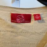 Oscar de la Renta  Cream Cardigan with Green Leaf Accents Photo 2