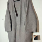 Alfani  Light Gray Grey Merino Wool Sweater Open Front Cardigan Size Large NWT Photo 0