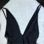 Topshop  Black Plunge Neck One Piece Swimsuit Photo 1
