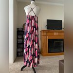 Mary square abstract print spaghetti dress size s racer back rainbow Stripped Pink Photo 5