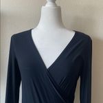 Commando  Black Long Sleeve Wrap Bodysuit – V-Neck Stretchy Minimal Chic Photo 3