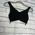 Debut Black Fitted Crop Tank Top Ribbed SZ Small Casual Summer Straps Bralette Photo 3