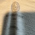 SO  White and Tan Fitted Short Sleeve Tee Size Small Pocketed V-Neck Workwear Photo 5