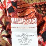 Fig & Flower Large Bohemian Lace Trim Blouse Hippie Chic Festival Peasant Shirt Red Photo 6