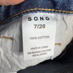 S.O.N.G. Jeans Wide Leg Ankle Crop Size 7 / 28 Raw Hem Relaxed Fit Faded Wash Blue Photo 6