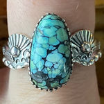 Matrix Turquoise Sterling Silver Ring Size 8 Blue Photo 0