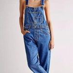 Free People  We The Free Ziggy Denim Overalls Sapphire Blue Photo 0