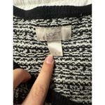 Loft  Sweater Jacket Zipper Knit Women's Large Black White Ann Taylor Office Photo 2
