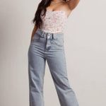 Tobi Pink Floral Ruched Corset Bustier Crop Top Photo 2