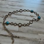 2000s Silver Chain Belt Teal Gem Photo 1