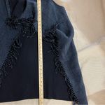 Talbots  Navy Plaid Fringe Open Front Wrap Vest Women’s Size XS/S Fall Winter Photo 7