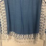 Zac & Rachel Womens Top Large Lace Tasseled Western Cottagecore Boho Country Blue Photo 6