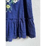 Embroidered Floral Navy Blue Lace V Neck Mini Dress Dress Sz M Beach Cover Up Size M Photo 4