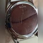 Bulova Caravelle by  Ladies Watch White Silicone Bracelet White Dial Date Window Photo 6
