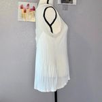 BKE Red Buckle white sleeveless sheer button back blouse Photo 4