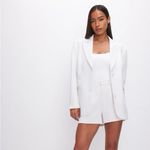 Good American  Luxe Suiting Boyfriend Blazer Ivory White Photo 1