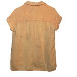 Lola River Gauze Button Down Shirt Short Sleeve Relaxed Fit Orange Muslin Light Size M Photo 1
