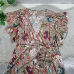 ELF Handmade Carmen Floral Wrap Maxi Dress Women’s Size XXL NWT Tan Photo 13