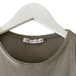 ZARA Crop Top Tank Festival Khaki Green Cropped Shirt Halter SZ M #1705 Photo 1