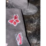 Nanette Lepore  Boots Sz  8.5  Suede Embroidered Flowers Butterfly Festival Y2K Photo 5