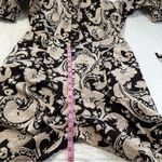 Rebecca Taylor Paisley Jumpsuit 100% Cotton Brown Belted With Pockets Size M Photo 10