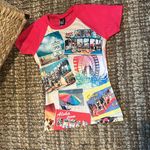 W Swim Neon Pink New Jersey Graphic Swim Baby Tee Size XS Photo 2