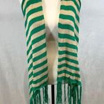 Say What? Kelly green and tan tassels cardigan sweater vest size s/m NWOT Photo 0