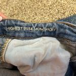 American Eagle  Women's High Rise Distressed MOM Blue Denim Jean Shorts Photo 2