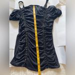 ENTRY  Black Off Shoulder Ruched Studded Top Photo 5