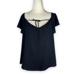 Topshop  Flutter Sleeve Tie Detail V-Neck Blouse Photo 1