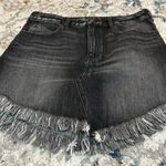 We The Free  Free People Bailey Asymmetrical Black Denim Skirt Size 31 Photo 3