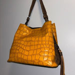 Jen & Co. Olivia Croc Golden Vegan Leather Hobo/Shoulder Bag Yellow Photo 0