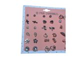 18 Pair Pierced Earring Set Fashion Feminine Heart Cross Flower Photo 2