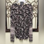 Lucky Brand  long sleeve tie vneck floral top Photo 1