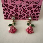 Betsey Johnson  Pink Floral Drop Earrings Photo 1