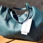 NWT JEN & CO. Turquoise Vegan Leather Shoulder Bag Blue Photo 0