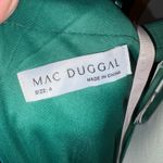 Mac Duggal Emerald Green One Shoulder puff sleeve slit Gown Maxi Formal Dress Photo 6