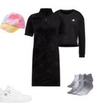 Adidas Women's Primegreen Comfort Fleece Loose Cropped Black 3-Stripes T… Photo 3