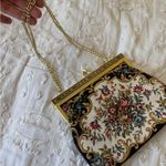 VINTAGE Elegant Floral Tapestry Clutch NEVER USED Gold Accents Photo 6
