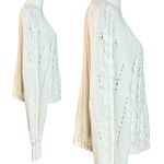 Free People  Chunky Cable Knit Sandre Pullover Sweater Ivory Size Large Ethereal Photo 9