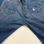 MOTHER Denim Mother Jeans The Roller Wide Leg Flare Raw Hem Distressed Medium Wash High Waist Photo 6
