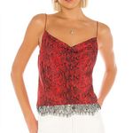 Alice + Olivia  Harmon Drapey Slip Tank Snake Cherry/Black Photo 0