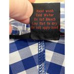 Pings Imports Pleats Collection Pink Flamingo Applique on Gingham Print in Blue Size M Photo 4