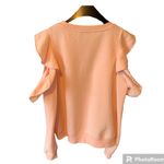 Rebecca Minkoff | Gracie Blush Pink Cold Shoulder Ruffle Sweater Size Small Photo 4