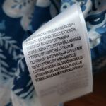 Farm Rio NWOT  Blue Palm Tree Rainbow Trim Bohemian Puff Sleeve Blouse Size Small Photo 5