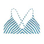 RVCA Moxie Cross Back Bright Blue Striped Bikini Top Medium Photo 2