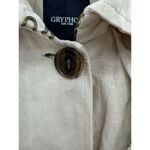Gryphon New York Knot Twist Womens Jacket Small Khaki Short Long Sleeve Button Photo 2